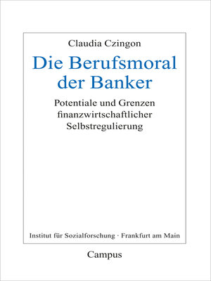 cover image of Die Berufsmoral der Banker